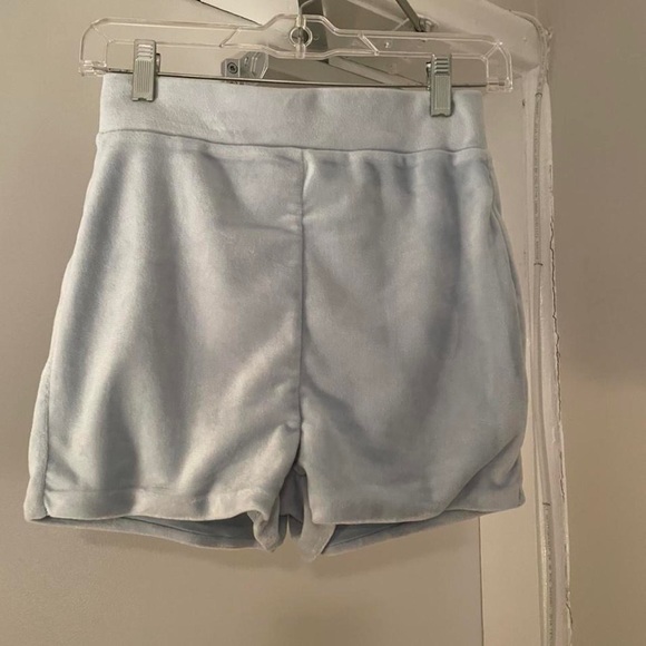 Meshki 2000s Collection 
Velvet Jacket and Shorts Set- baby blue - Picture 4 of 5